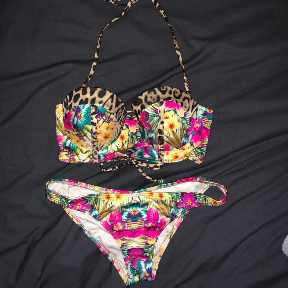 Victoria Secret Floral and Cheetah Bikini